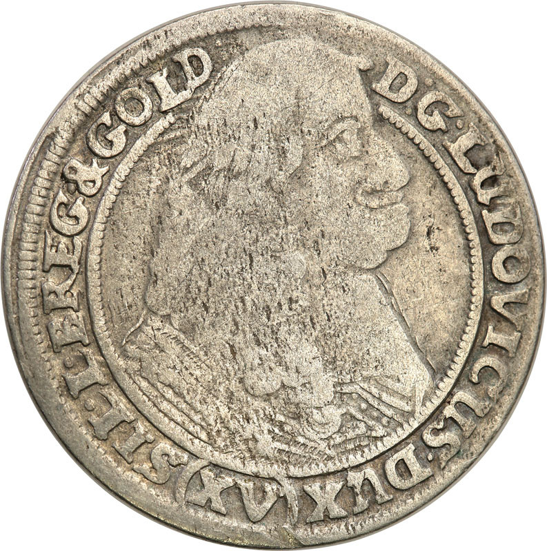 Śląsk, ks. legnicko-brzesko-wołowski. Ludwik IV Legnicki (1653-1663). 15 krajcarów 1663, Brzeg - Nienotowane